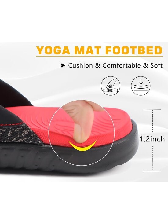 Men Black Red Flip Flop Open Toe Athletic Straps Orthotic Summer Plantar Casual